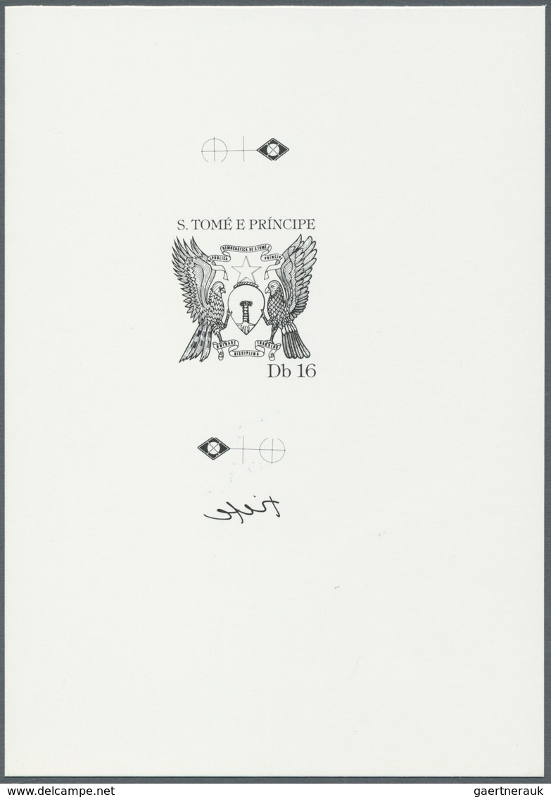 11222 Thematik: Wappen / emblems: 1988, SAO TOME E PRINCIPE: Coat of Arms of Sao Tome e Principe in nine d