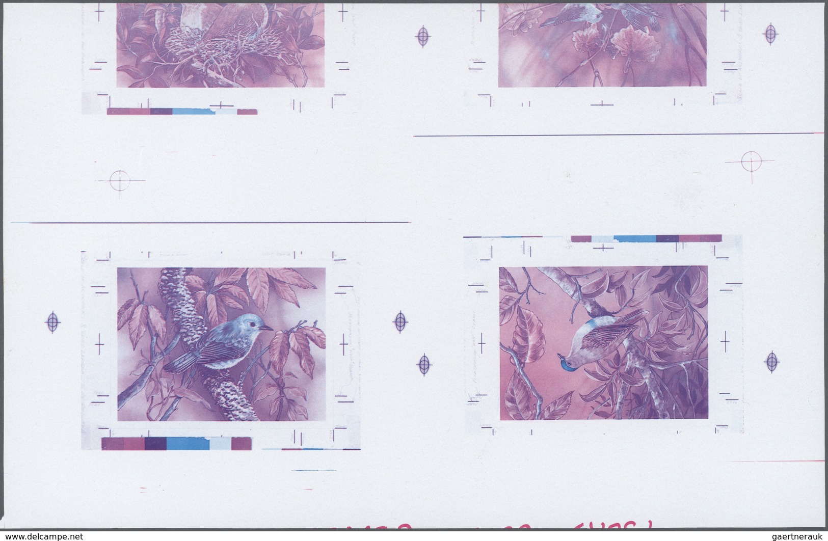 11236 Thematik: WWF: 1989, Birds - 2 Items; Collective Single Die Proofs For The Souvenir Sheets In Blue A - Altri & Non Classificati