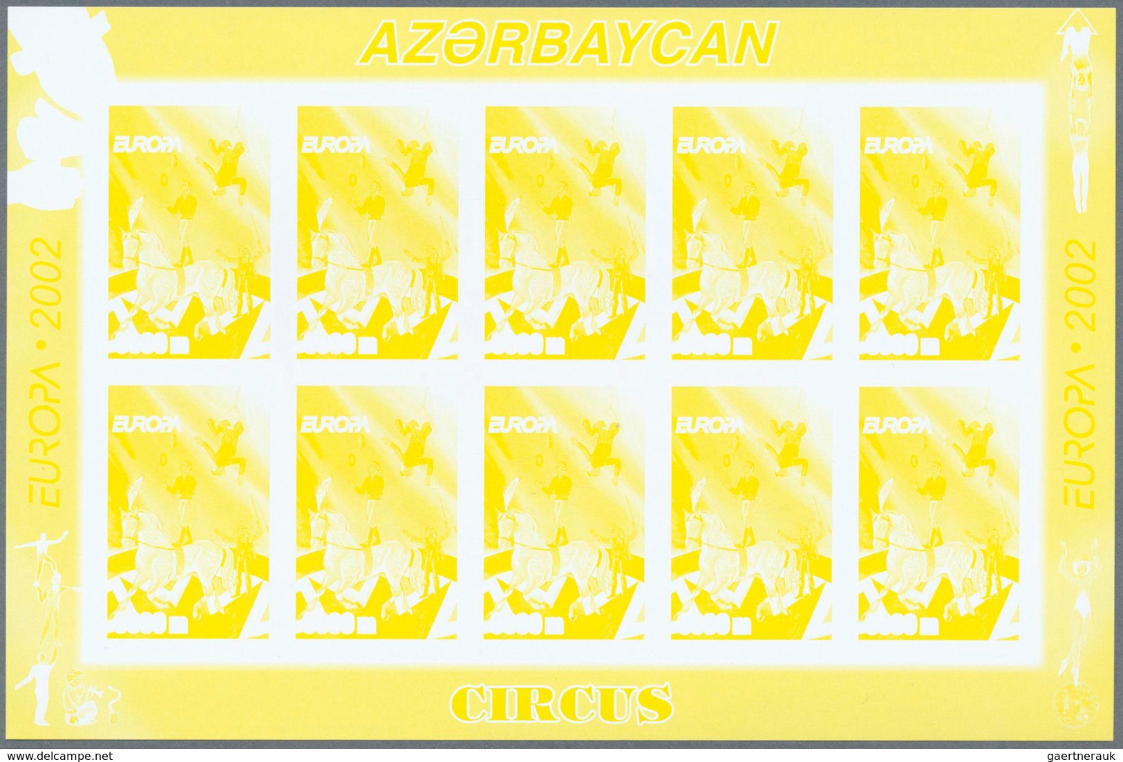 11248 Thematik: Zirkus / Circus: 2002, Azerbaijan. Progressive Proofs (6 Phases) In Miniature Sheets Of 10 - Cirque