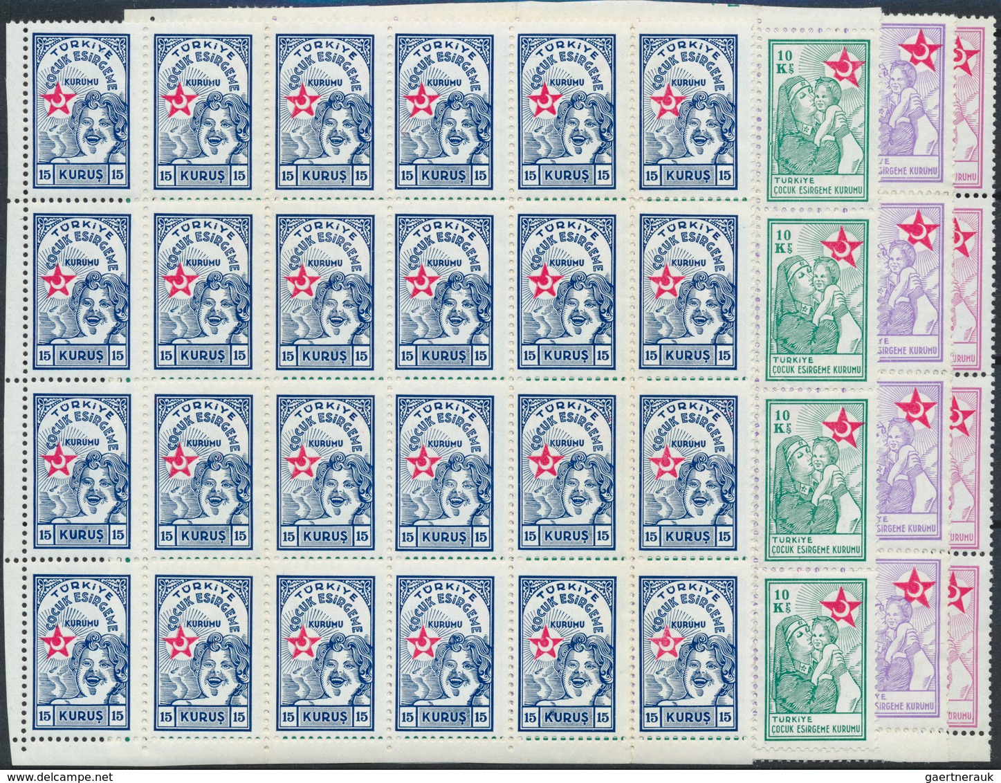 11250 Thematik: Rotes Kreuz / Red Cross: 1940, "Nurse & Child" 24 Complete Set Of Ten Values In Large Bloc - Rotes Kreuz