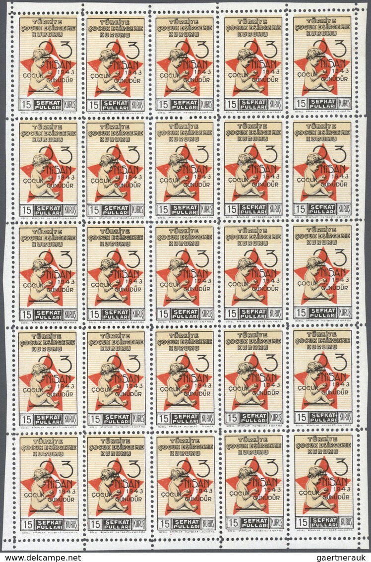 11253 Thematik: Rotes Kreuz / Red Cross: 1944, Set Of Six Values In Mint Never Hinged In Complete Sheets O - Croix-Rouge