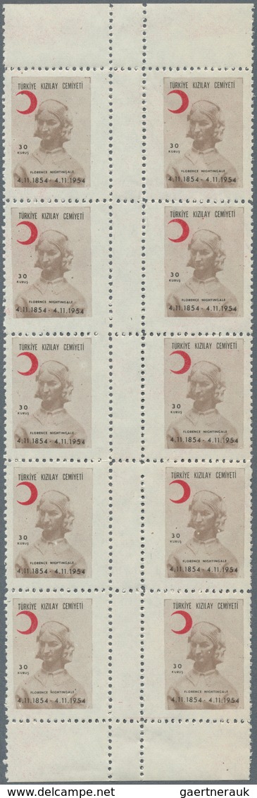 11256 Thematik: Rotes Kreuz / Red Cross: 1954, "FLORENCE NIGHTINGALE" Complete Set Of Three Values In Gutt - Rotes Kreuz