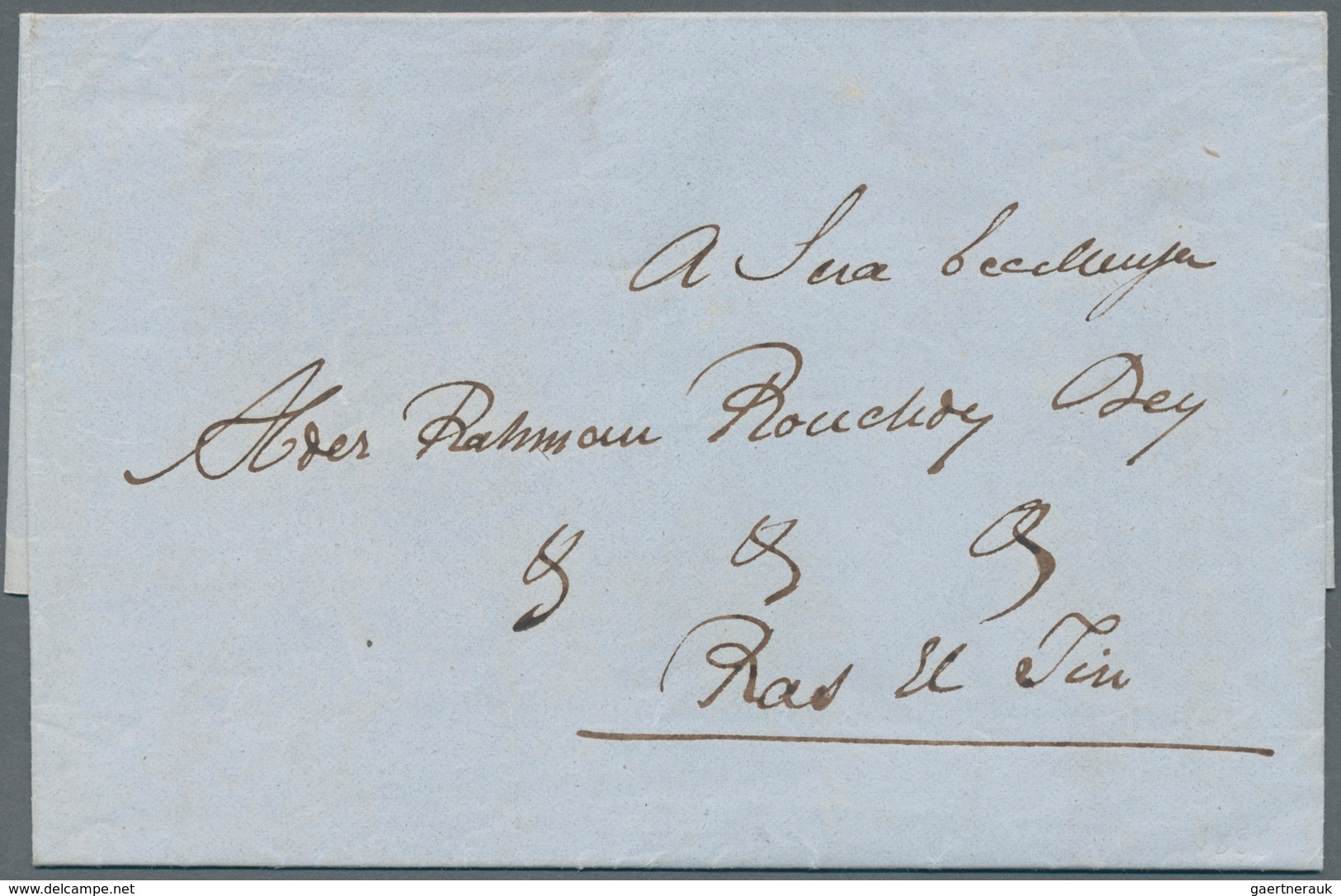 11306 Ägypten - Vorphilatelie: 1856 (Oct 12), Entire Letter From Alexandria To Excellence Abder Rahman Rou - Vorphilatelie