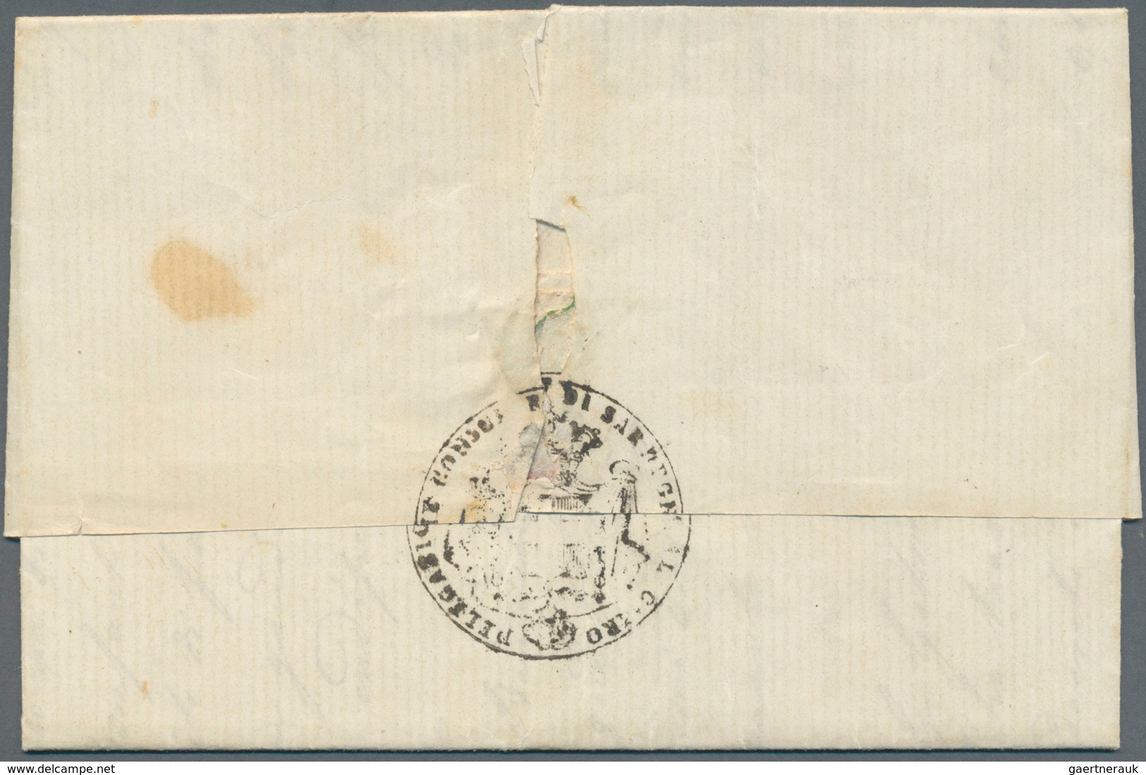 11310 Ägypten - Vorphilatelie: 1860, Entire Letter From The Sardinian Consulat In Cairo (circled Cachet On - Vorphilatelie