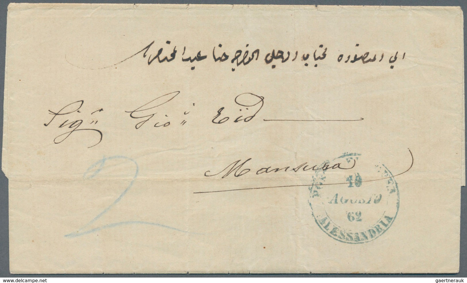 11318 Ägypten: 1862/64, Four Entire Letters With Circled "POSTA EUROPEA" Datestamps, 1861 From Alexandria - 1915-1921 Britischer Schutzstaat