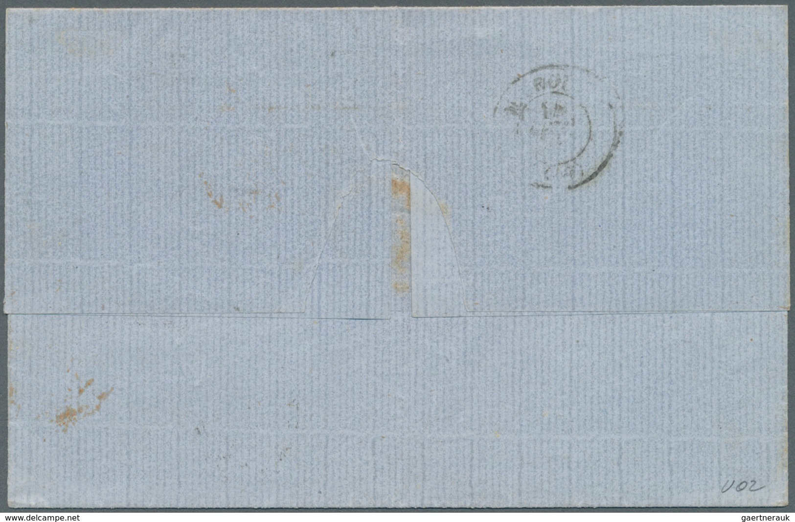 11328 Ägypten: 1866 Folded Cover From Alexandria To Mulhouse, Alsace "Via Marseilles" Franked With France - 1915-1921 Protectorat Britannique