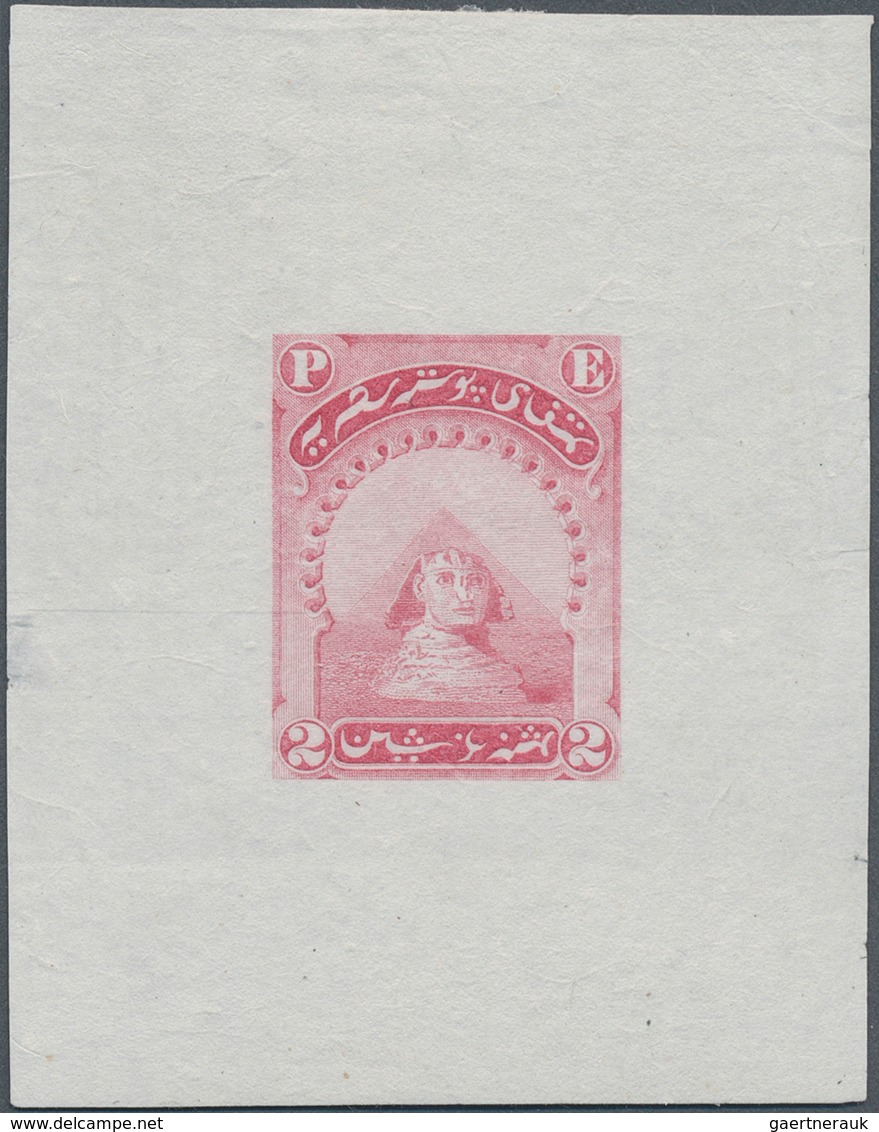 11331 Ägypten: 1867 'Sphinx & Pyramid' Essay For The 2pi. Value In Rose By National Bank Note Co., New Yor - 1915-1921 Protectorat Britannique