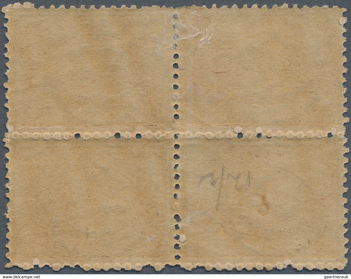 11348 Ägypten: 1874 Third Issue (2nd "Bulâq" Printing) 10pa. Slate, Perf 12½, BLOCK OF FOUR With Two Verti - 1915-1921 Britischer Schutzstaat