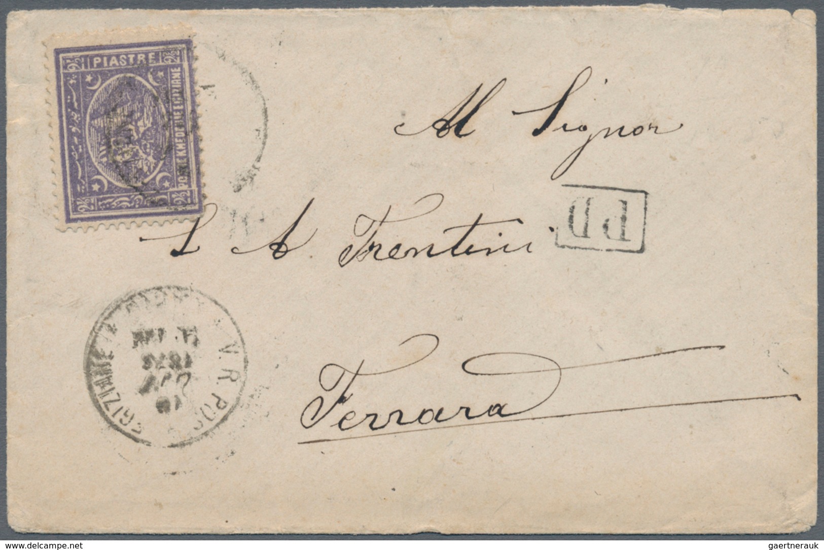 11354 Ägypten: 1874 Third Issue (2nd "Bulâq" Printing) 2½pi. Violet, Perf 12½, Used On Small Cover From KA - 1915-1921 Britischer Schutzstaat
