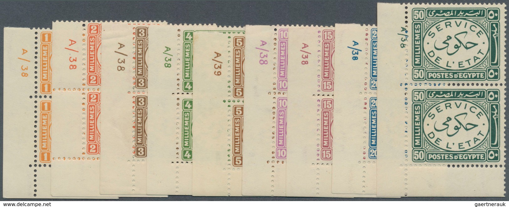 11488 Ägypten - Dienstmarken: 1938, Official Stamps 'SERVICE DE L'ETAT In Oval' Complete Set Of Nine In Ve - Service