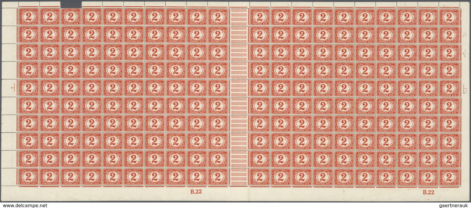 11491 Ägypten - Portomarken: 1889-1921, Seven Sheets Of Postage Due Stamps Including Very Scarce 1889 2 Pi - Autres & Non Classés