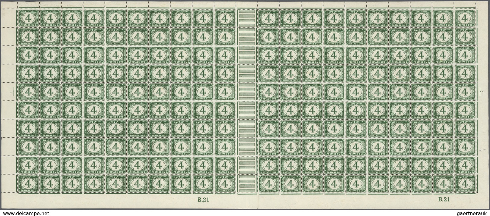 11491 Ägypten - Portomarken: 1889-1921, Seven Sheets Of Postage Due Stamps Including Very Scarce 1889 2 Pi - Autres & Non Classés