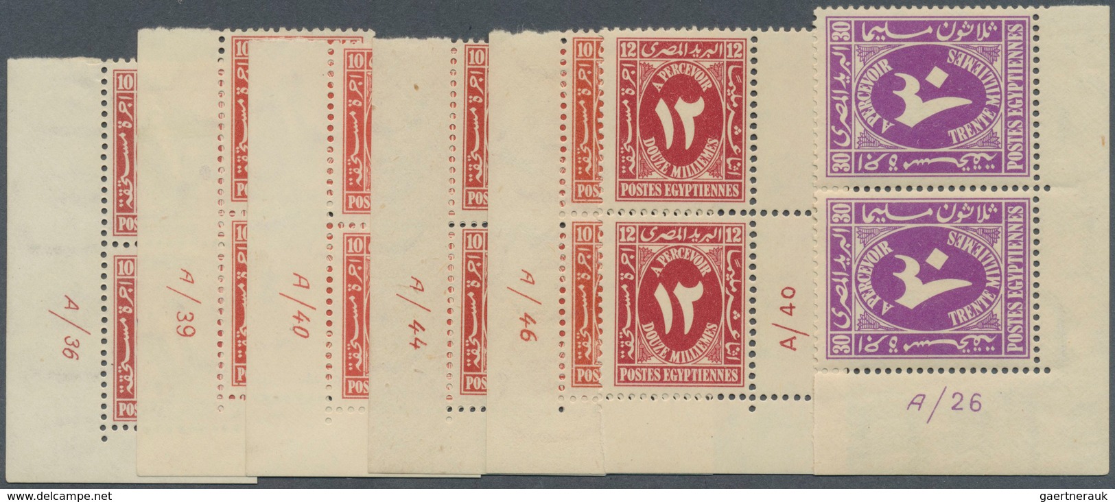 11493 Ägypten - Portomarken: 1927/1941, Postage Dues 'numeral In Arab Script' Nine Different Values In 23 - Autres & Non Classés