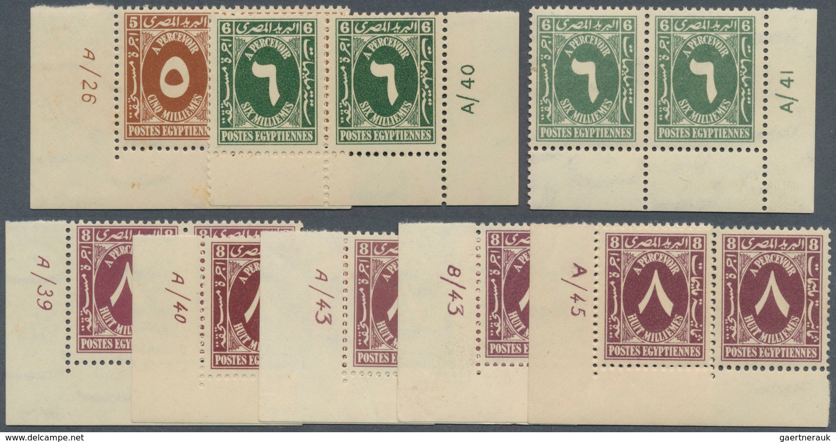 11493 Ägypten - Portomarken: 1927/1941, Postage Dues 'numeral In Arab Script' Nine Different Values In 23 - Autres & Non Classés