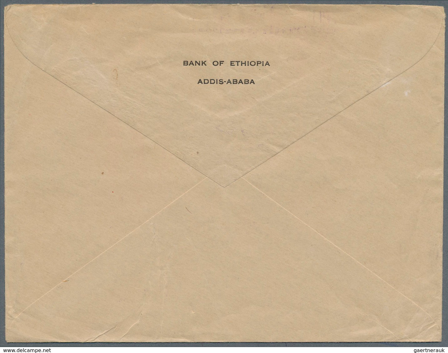 11520 Äthiopien: 1934, Cover With Early Meter Cancel 4 GUERCHES -BANK OF / ETHIOPIA, ADDIS ABEBA, 30.I.34, - Äthiopien