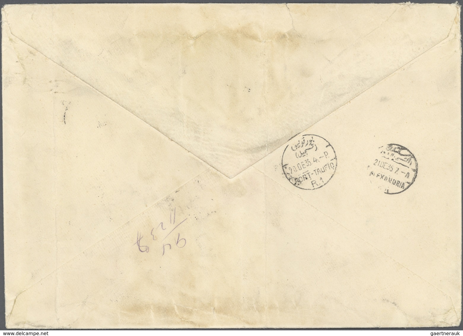 11521 Äthiopien: 1935, Larger Envelope Sent Registered From ADDIS ABEBA To Alexandria, Egypt Franked With - Äthiopien