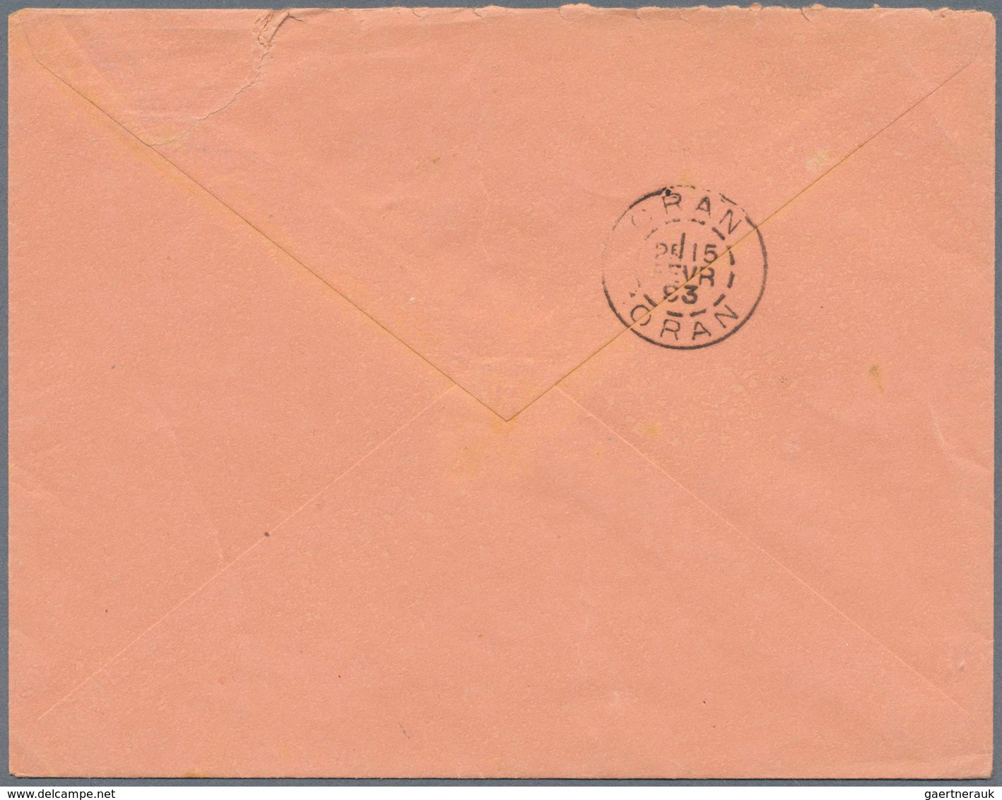 11544 Algerien: 1893, 15 C. Blue Allegory Used On Cover With Date Cancellation "AIN-EL-ARBA/ORAN" Send To - Algerien (1962-...)