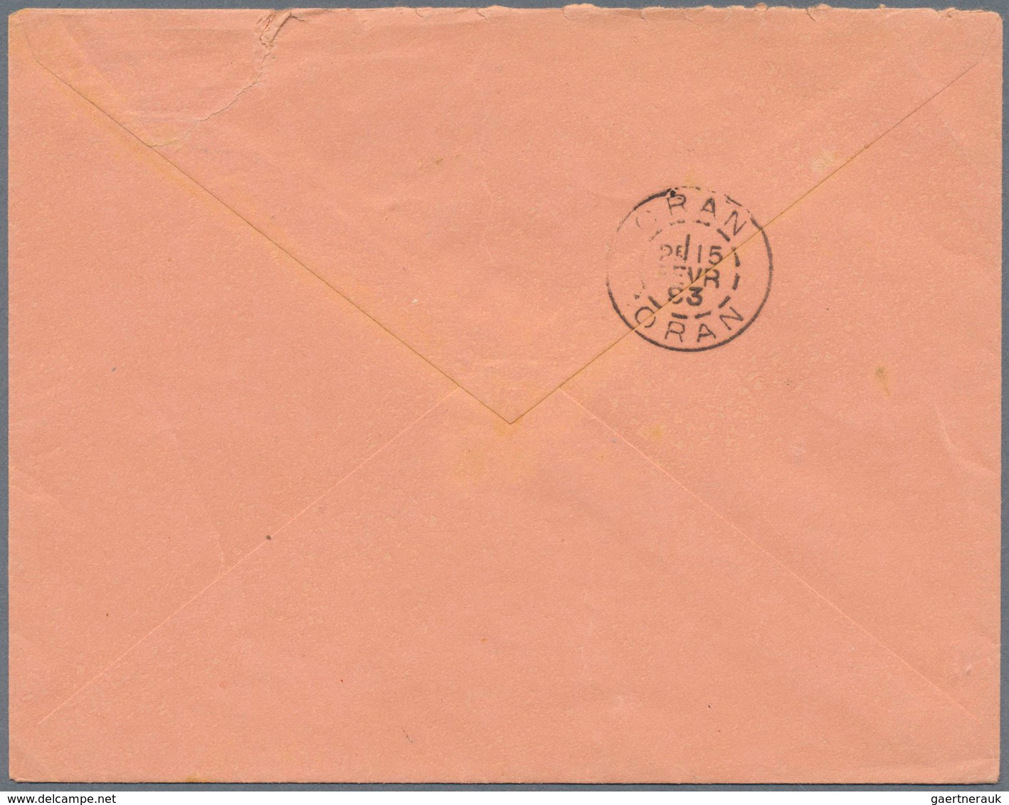 11544 Algerien: 1893, 15 C. Blue Allegory Used On Cover With Date Cancellation "AIN-EL-ARBA/ORAN" Send To - Algérie (1962-...)