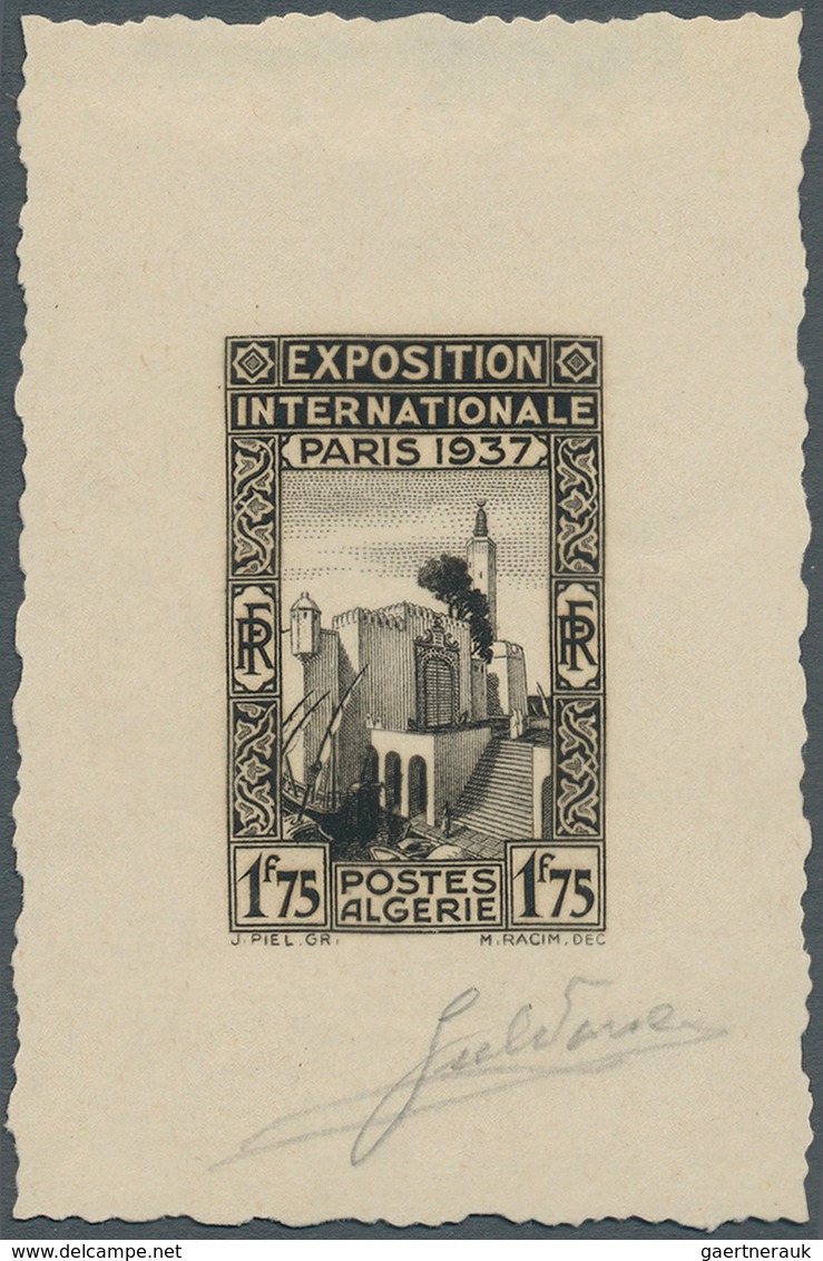 11558 Algerien: 1937, 1.75fr. World Exposition, Epreuve D'artiste In Silghtly Differing Colour, Sized 4,7: - Algerien (1962-...)