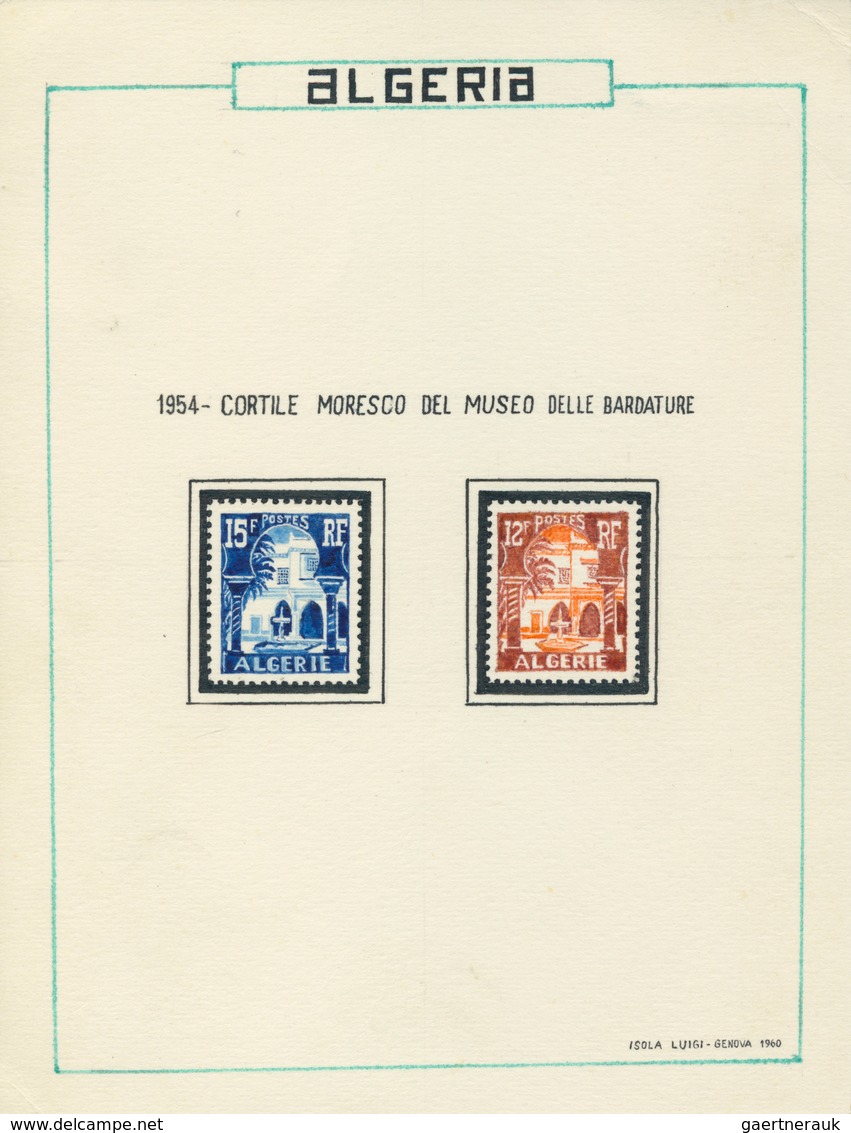 11566 Algerien: 1954, Museum Of Bardo 12f. And 15f. ESSAYS Together On Presentation Card From 'Isola Luigi - Algérie (1962-...)