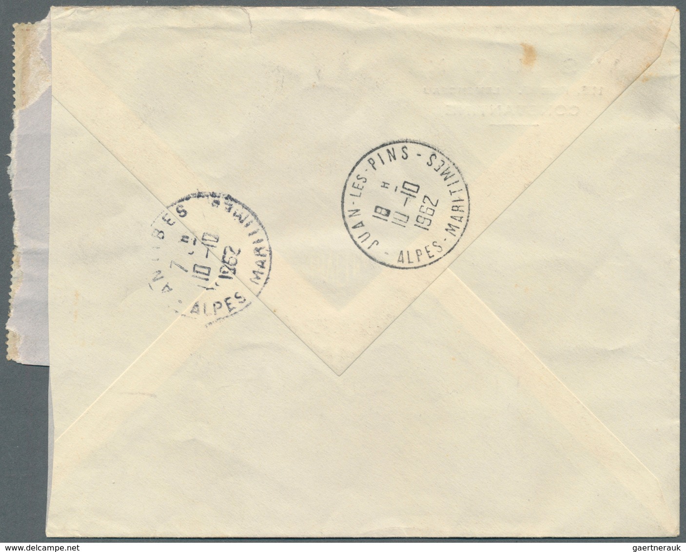 11574 Algerien: 1962. Registered Airmail Letter From "Constantine Les Ecoles 8.10.62" To "Juan Les Pins" B - Algerien (1962-...)