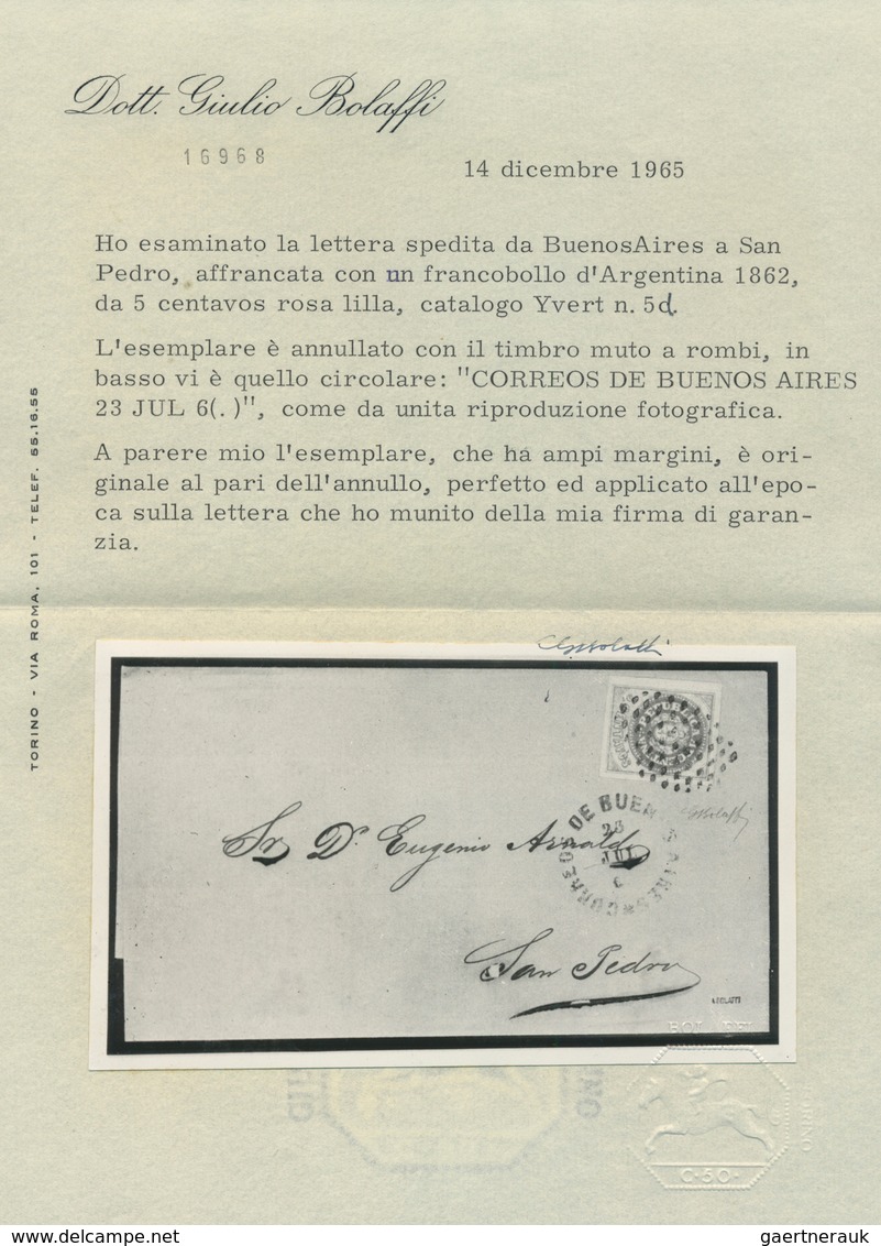 11592 Argentinien: 1862, Folded Letter Franked With 5 Centavos With Mute Point Cancellation Sent From "COR - Sonstige & Ohne Zuordnung