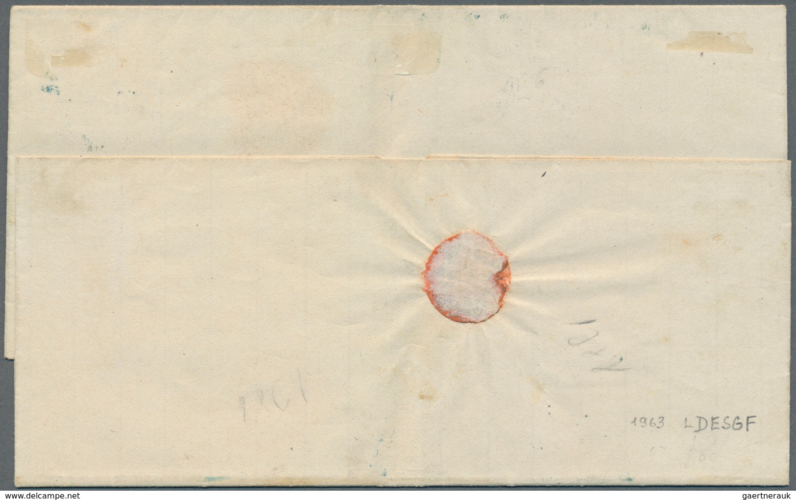 11595 Argentinien: 1862, Cover Franked With Imperforated Pair 5 C. Coat Of Arms Without Accent On "U" Of " - Autres & Non Classés