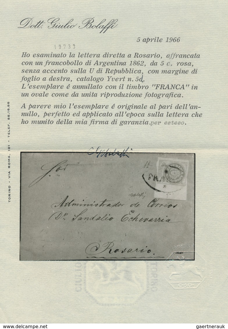 11599 Argentinien: 1862, 5 Centavo Without Accent On "U" Of "REPUBLICA" With Wide Sheet Margin On Right Ha - Sonstige & Ohne Zuordnung