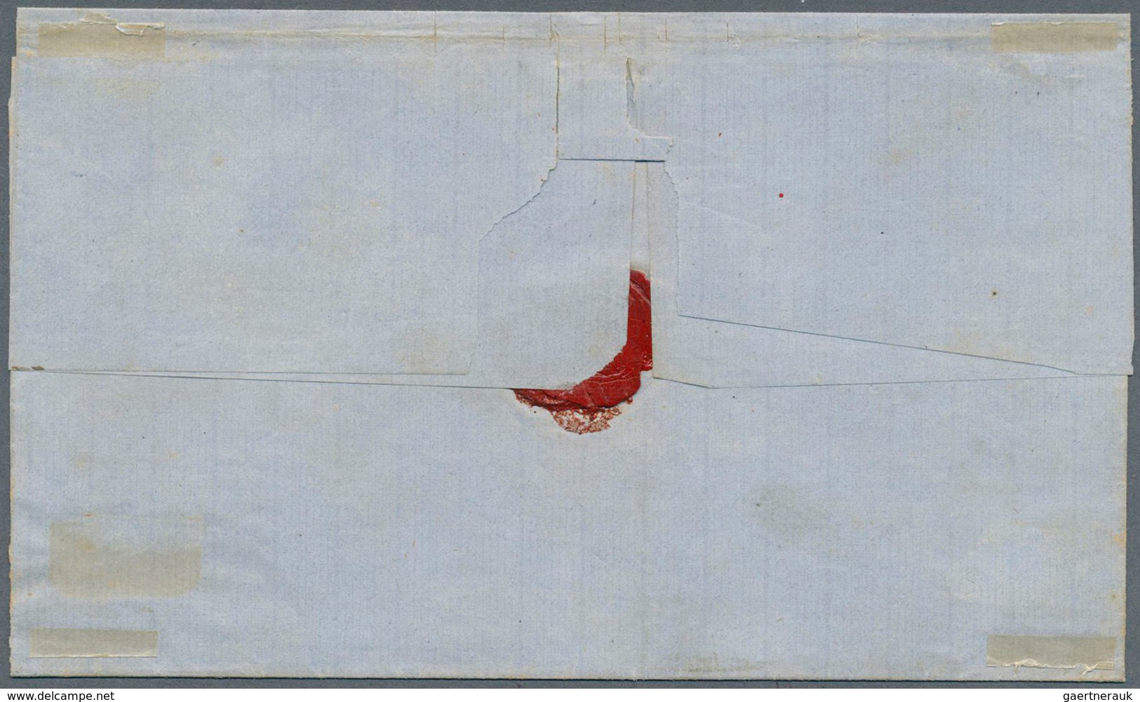 11604 Argentinien: 1864, 5 C. Red, Fresh Colour, Partly Scissor's Separation, Single Franking On Lettershe - Sonstige & Ohne Zuordnung