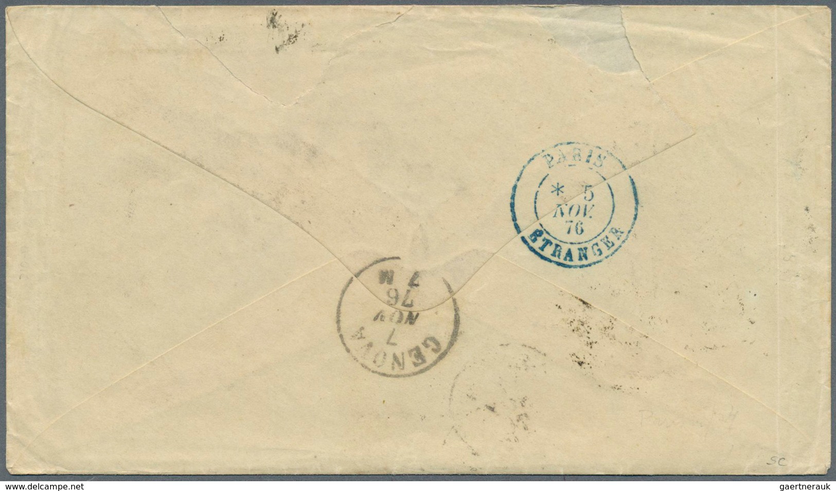 11609 Argentinien: 1876, 5 C. Vermillion On Insufficiently Paid Ship Letter From Buenos Aires To Genova/It - Sonstige & Ohne Zuordnung