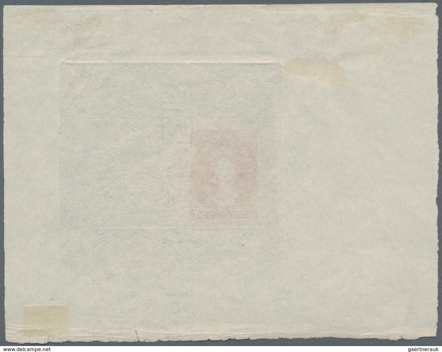 11655 Tasmanien: 1864, Queen Victoria Die Proof In Red On Thin Paper With Watermark "...PAPER", Small Faul - Brieven En Documenten