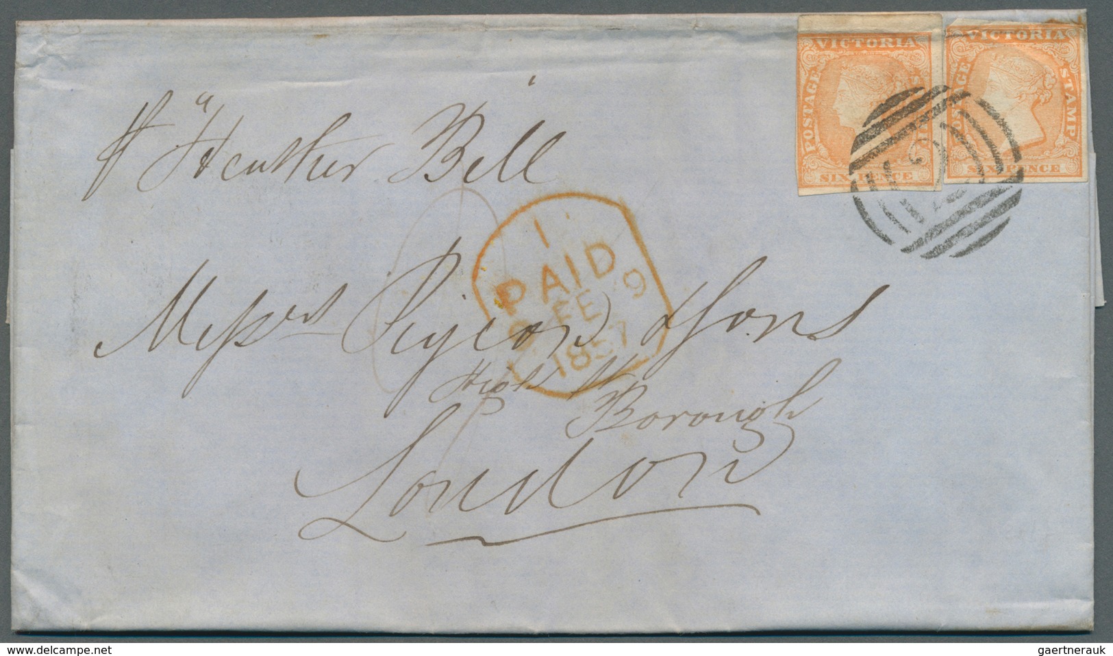 11667 Victoria: 1855/1857, Two Folded Entires And A Small Cover Each Bearing Two Woodblocks 6d Dull Orange - Briefe U. Dokumente