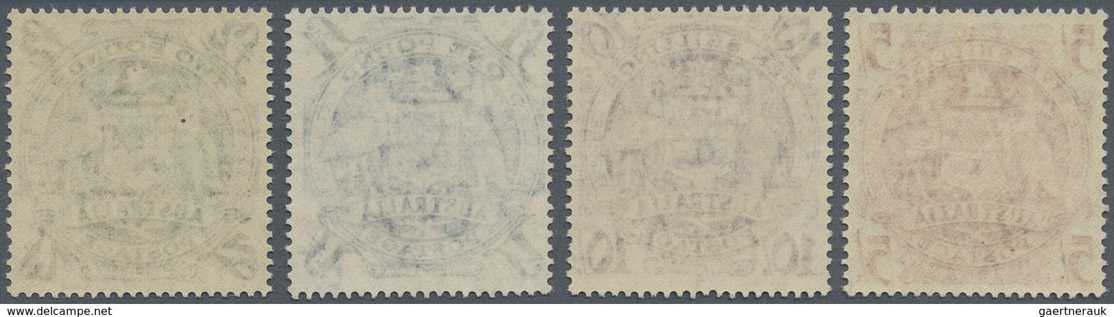 11695 Australien: 1948, Coat Of Arms 5 Sh. To 2 £ Four Values, All Perfect Perforated And Mint Never Hinge - Autres & Non Classés