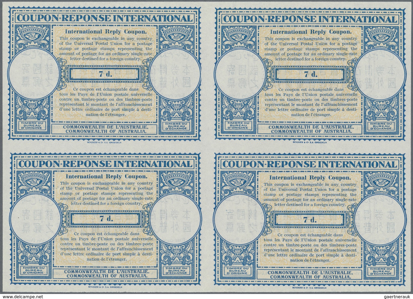 11699 Australien - Ganzsachen: 1948/1953. Lot Of 2 Different Intl. Reply Coupons (London Type) Each In An - Entiers Postaux