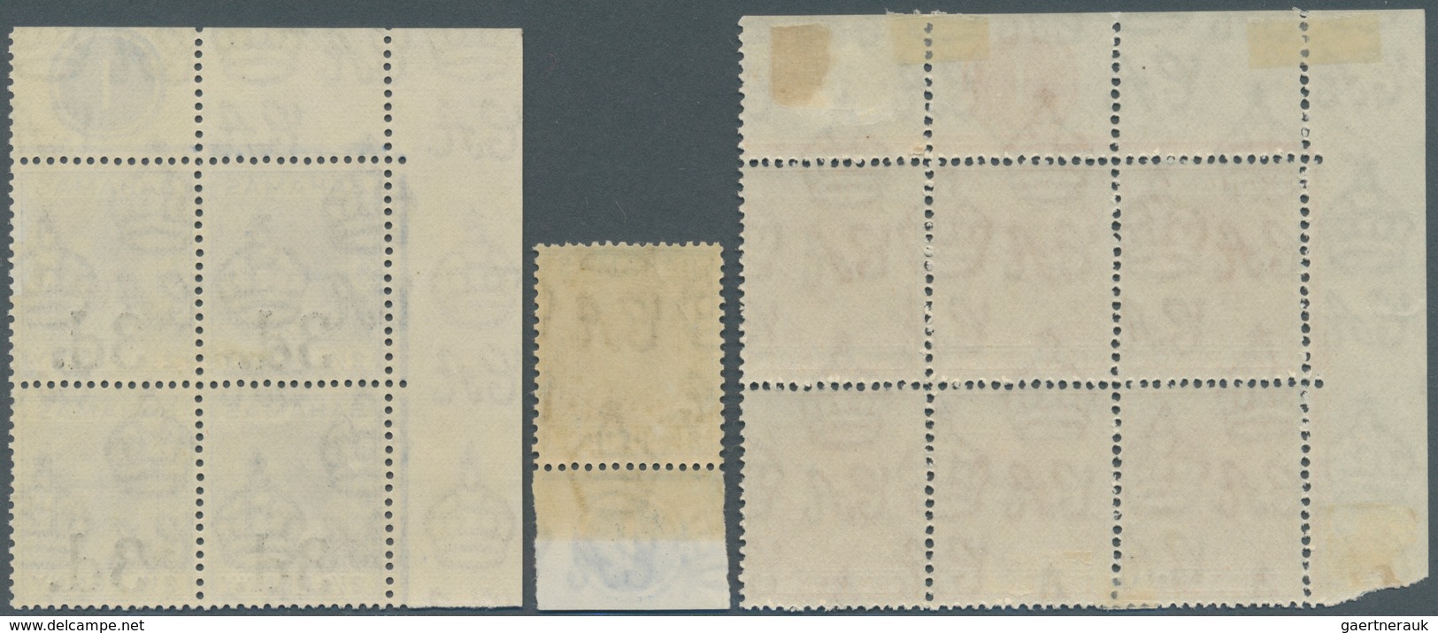 11702 Bahamas: 1938/1940, KGVI Definitives 12 Different Stamps Mostly In Corner Blocks Of Four Or Six (2½d - 1963-1973 Interne Autonomie