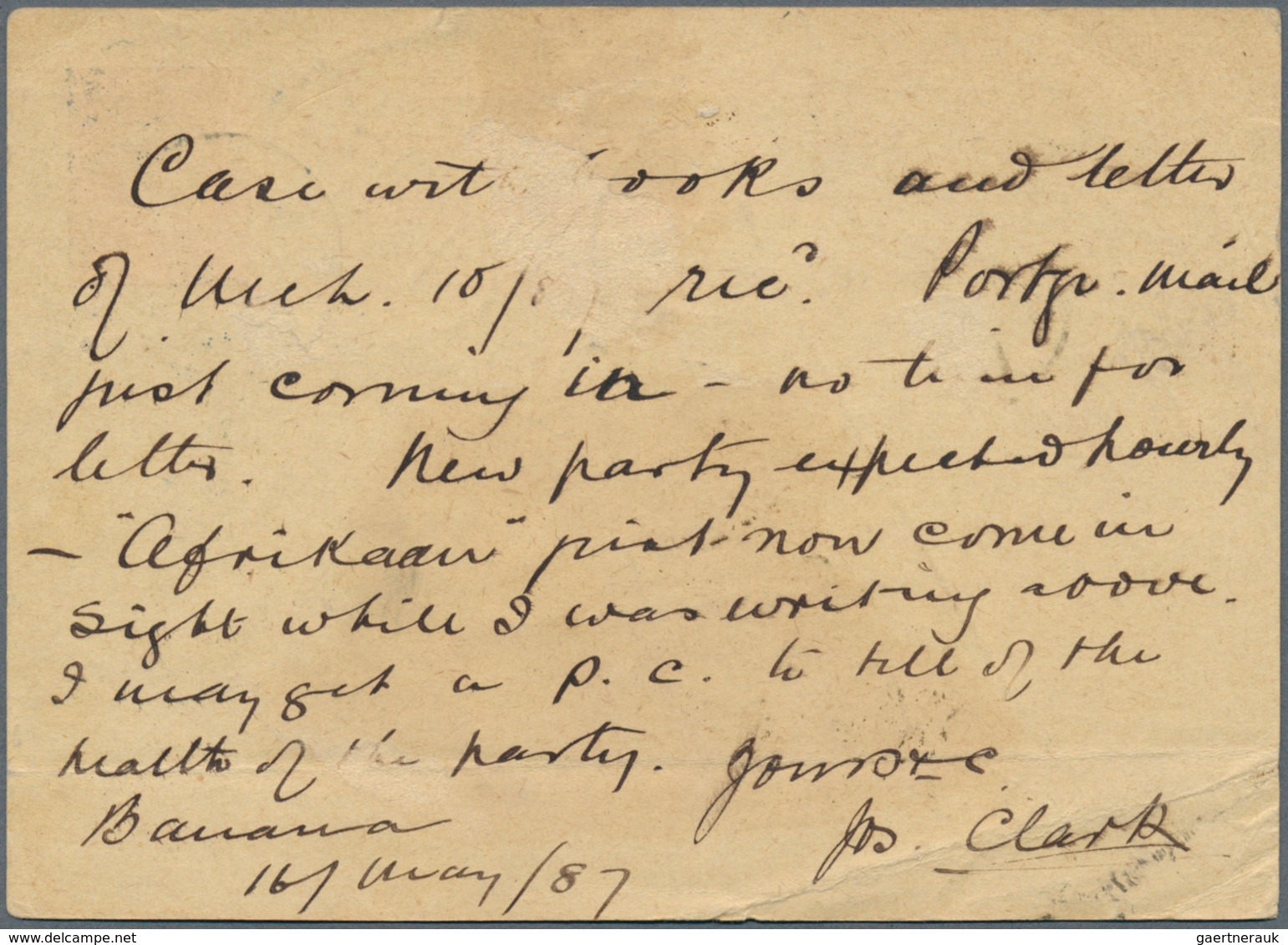 11708 Belgisch-Kongo - Kongo-Staat: 1886, 15 C Bright Brown King Leopold Postal Stationery Card, Sent From - Autres & Non Classés