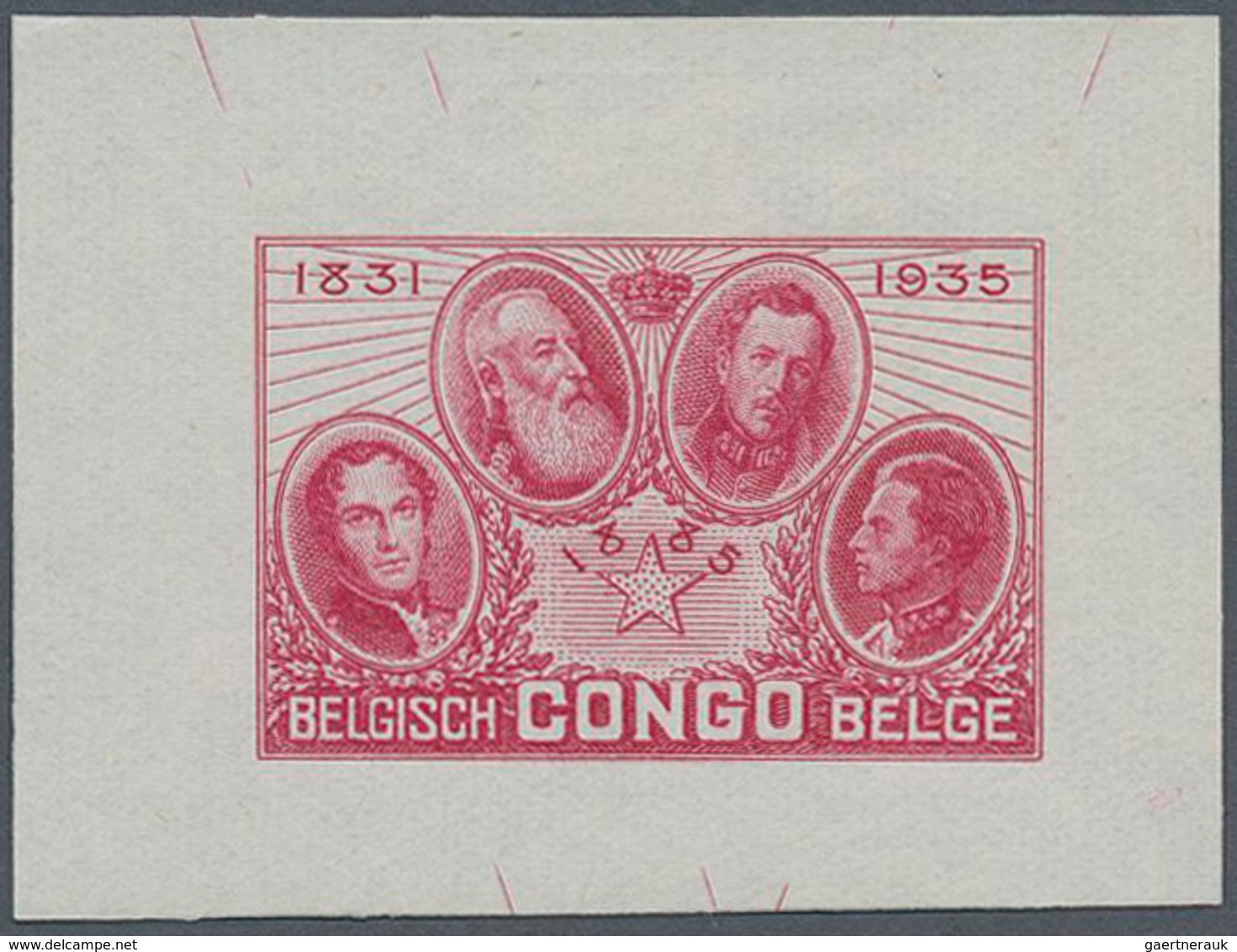 11717 Belgisch-Kongo: 1935, 50th Anniversary Of Independent State Of Congo, Complete Set Of Ten Epreuves I - Autres & Non Classés