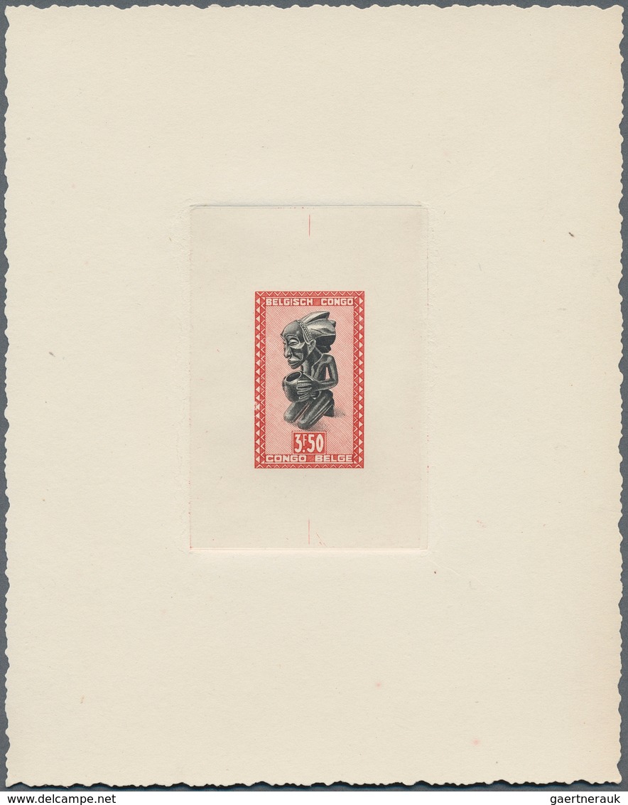 11721 Belgisch-Kongo: 1947, Kabela Figure 3,50 Fr. As Artist Proof On Card, Without Gum, Fine - Sonstige & Ohne Zuordnung