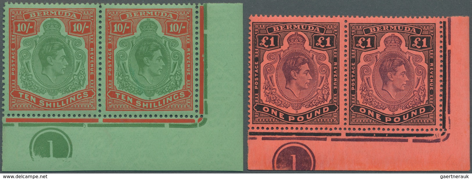 11726 Bermuda-Inseln: 1938/1951, KGVI Definitives Incl. 2s. Purple/blue And 5s. Green/red On Yellow In Blo - Bermudes