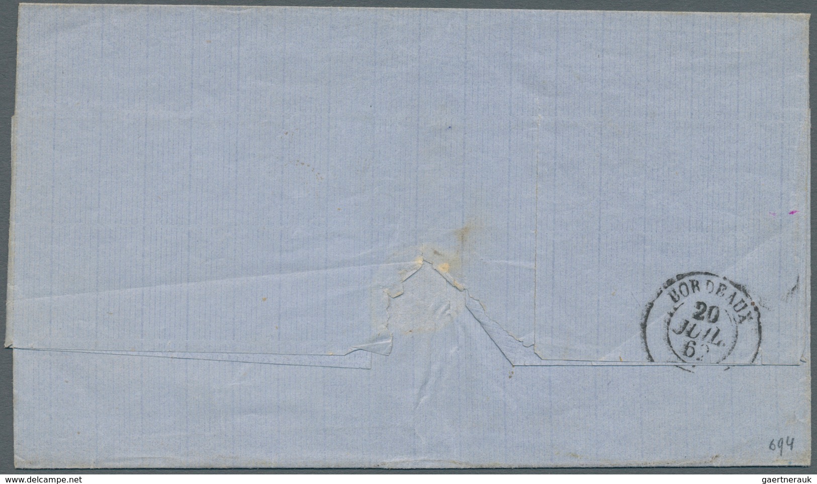 11741 Brasilien - Vorphilatelie: 1862, Folded Letter Cover From Rio De Janeiro, On The Frontside Octagonal - Vorphilatelie