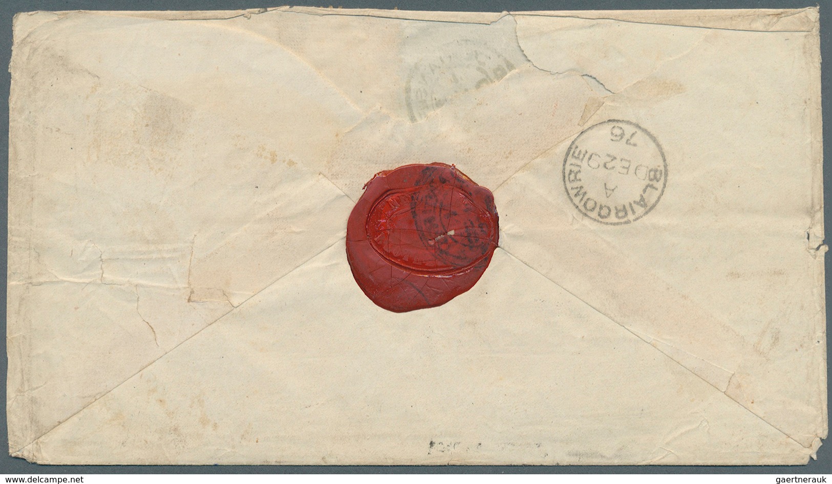 11751 Brasilien: 1876. Envelope Addressed To Scotland Bearing 'Dom Pedro' Yvert 23, 10c Red/orange And Yve - Autres & Non Classés