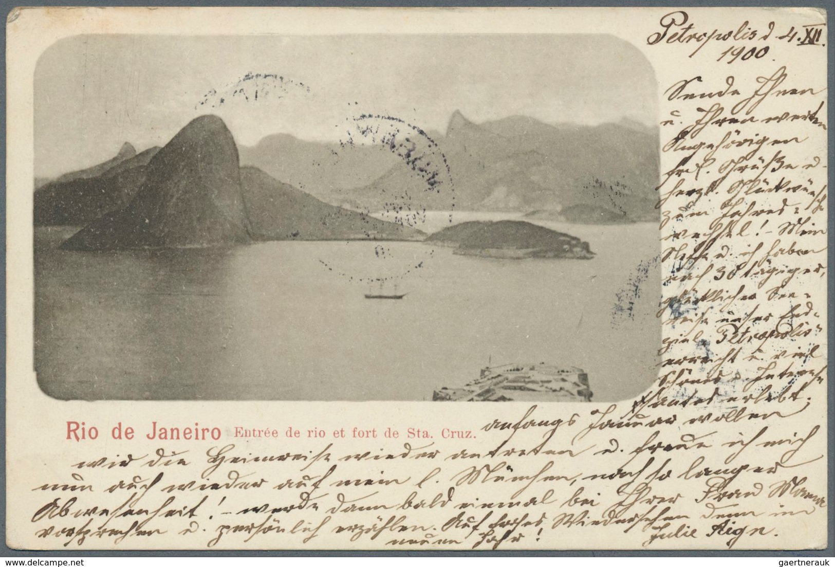 11757 Brasilien: 1898/1900, Trio Of Postcards With Maritime Daters: 100 R Carmine/black On Ppc From Rio De - Sonstige & Ohne Zuordnung