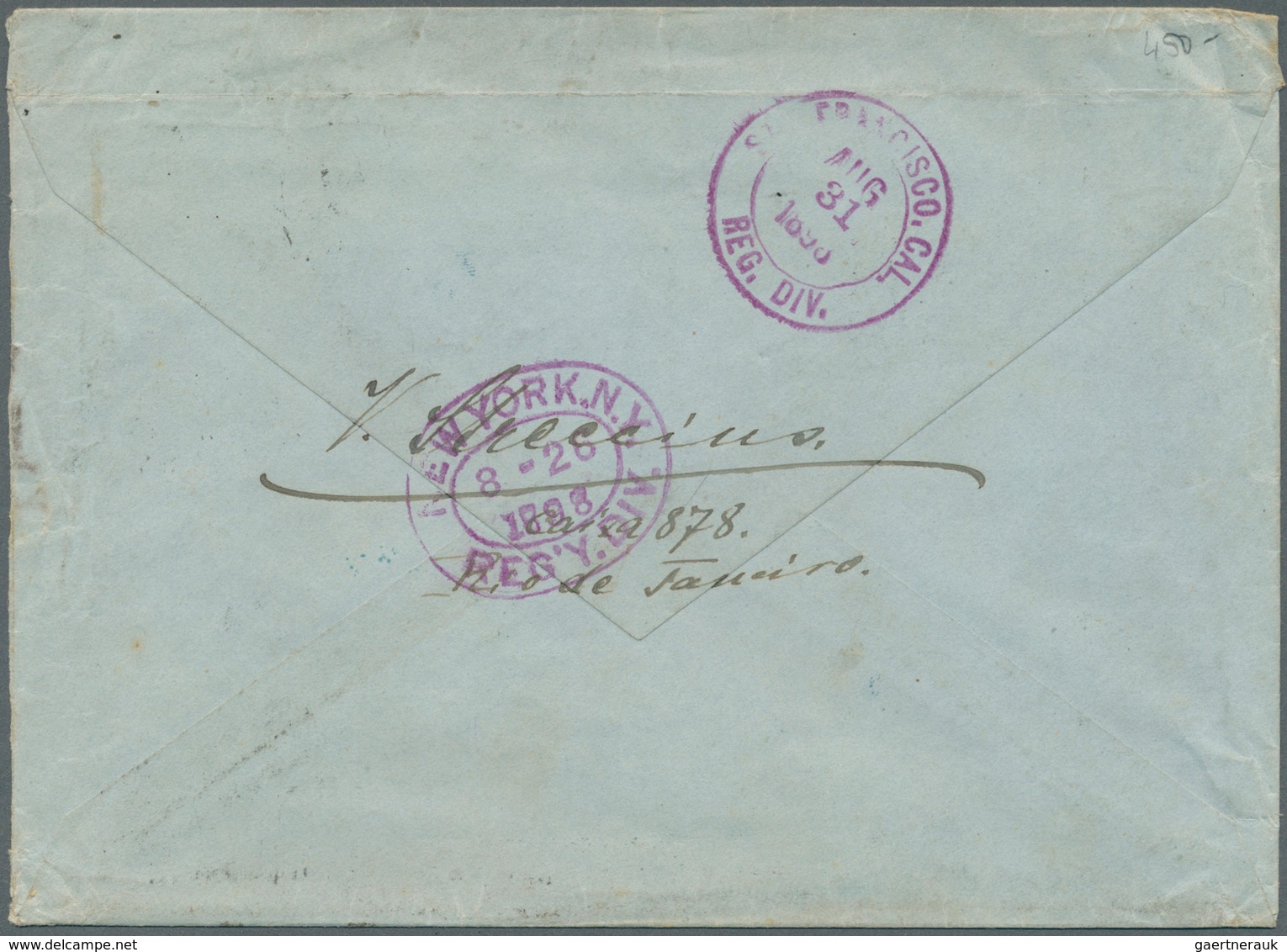 11758 Brasilien: 1898, 100 R., 500 R. And 1000 R. Tied "RIO DE JANEIRO 3 AGO 98" To Registered Cover Endor - Sonstige & Ohne Zuordnung