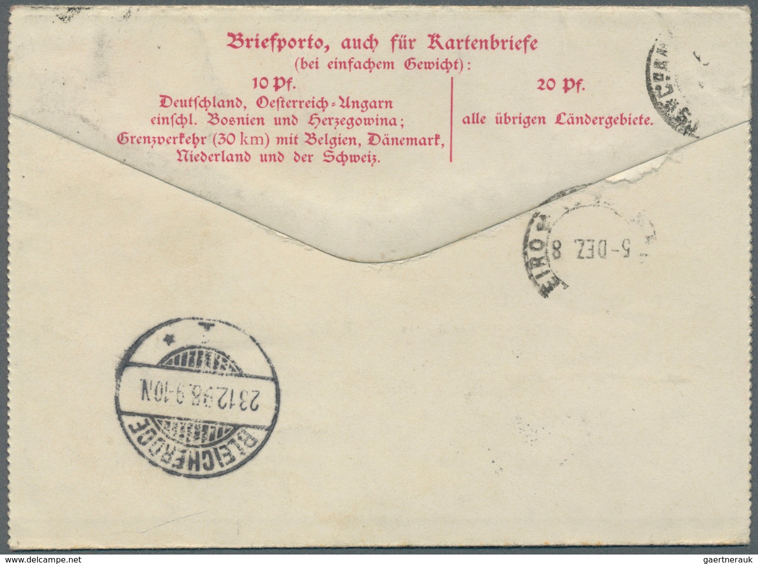 11760 Brasilien: 1899, Two "German Reichspost" Letter-cards (part 1+2)both With Double Franking Germany 10 - Autres & Non Classés