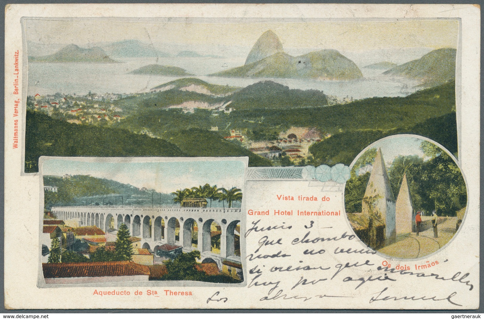 11761 Brasilien: 1903, Coloured Picture Card (dated 3.6.03) With View Rio De Janeiro With Double Cds "MANA - Sonstige & Ohne Zuordnung