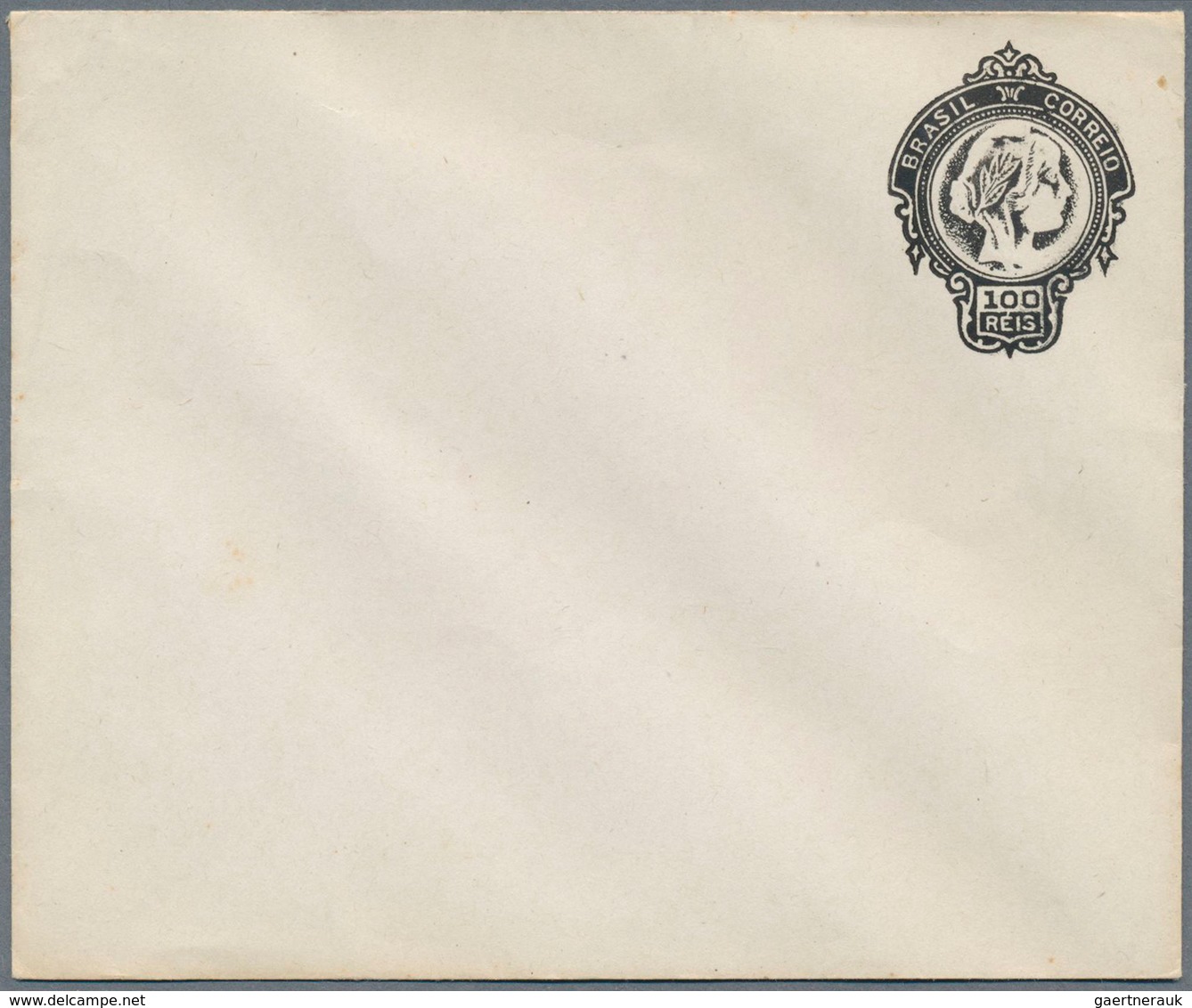 11788 Brasilien - Ganzsachen: 1918 (ca). Essay In Black For Envelope 100r Head Of Liberation To The Right. - Entiers Postaux