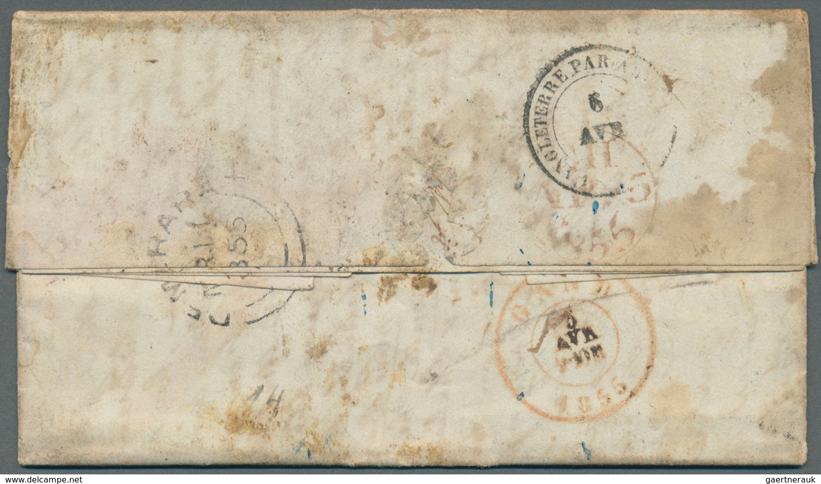 11792 Britisch-Guyana: 1855. Stampless Envelope (disinfected In Vinegar) Written From Demerara Dated '24th - Guyane Britannique (...-1966)