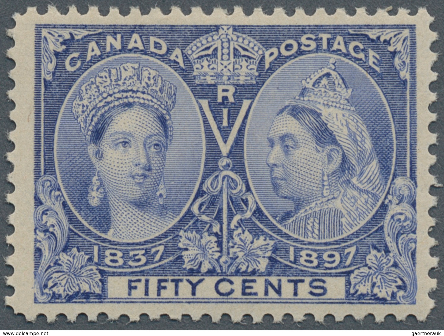 11836 Canada: 1897, QV 50 Cent Ultramar "60 Years Reign Jubilee" Perfect Perforated And Centered In Superb - Autres & Non Classés