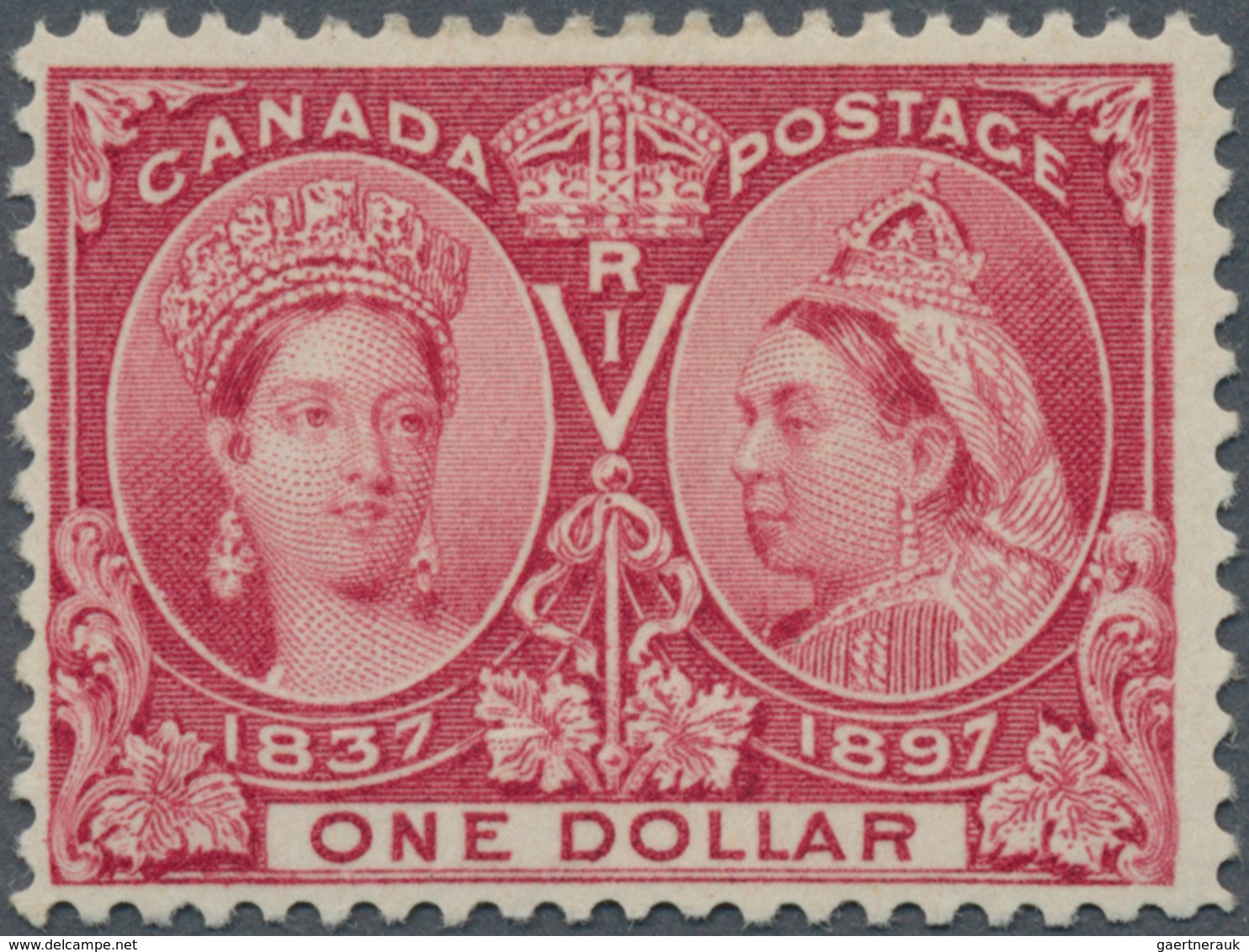 11838 Canada: 1897, QV 1 $ Lilac-red "60 Years Reign Jubilee" Good Perforated And Centered In Very Fine Mi - Altri & Non Classificati