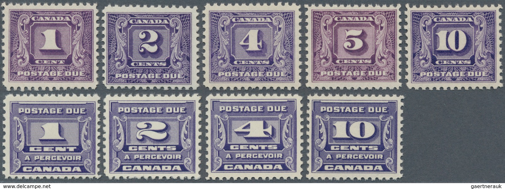 11844 Canada - Portomarken: 1930, Due Stamps 1 C To 10 C Violet And Issue 1933 1 C To 10 C Violet, Two Com - Port Dû (Taxe)